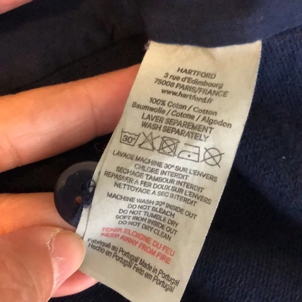 Hartford Navy Cotton Cardigan Size 2